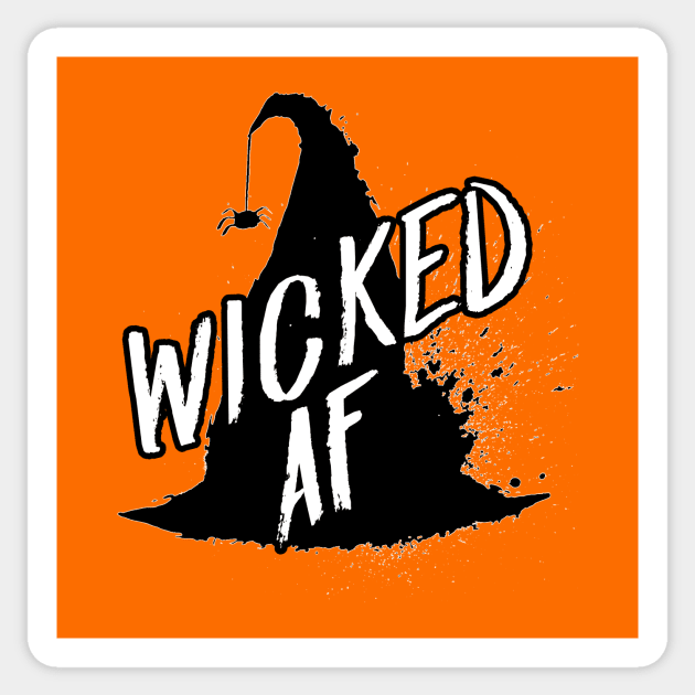 Wicked AF Witch Hat Halloween Spider Wicked Witch Sticker by graphicbombdesigns
